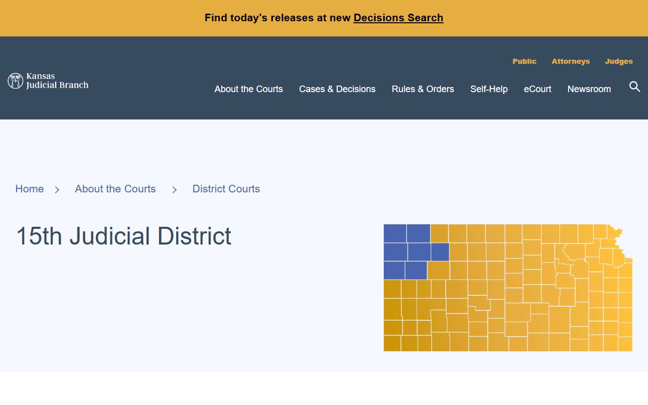 Cheyenne County court dockets 15th Judicial District listing
