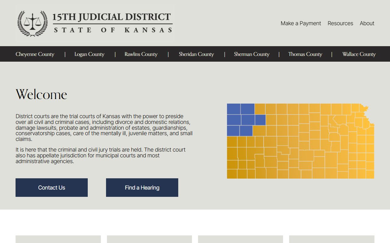 Cheyenne County court dockets official 15th Judicial District homepage
