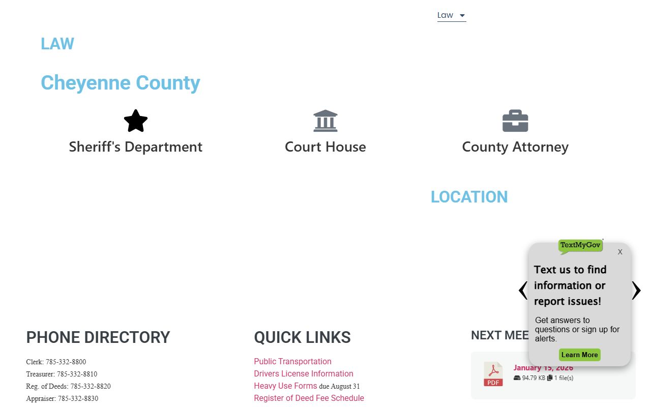 Cheyenne County criminal and traffic court records law offices
