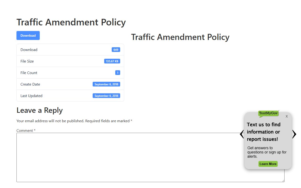 Cheyenne County traffic court records traffic amendment policy